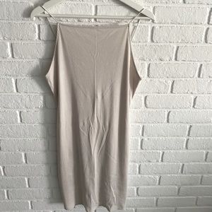 H&M Ribbed Mini Dress in Light Beige